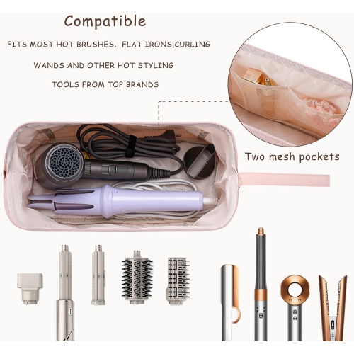 Grand sac de voyage avec motif de boucle, sac étanche pour accessoires de coiffure pour sèche-cheveux Shark Dyson, fer à friser, outils pour cheveux