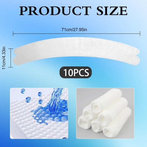 10PCS Cotton Tummy Liners for Sweat Rash Under Belly,70x11cm Absorbent Pads for Men & Women,Soft Under Belly Sweat Liners