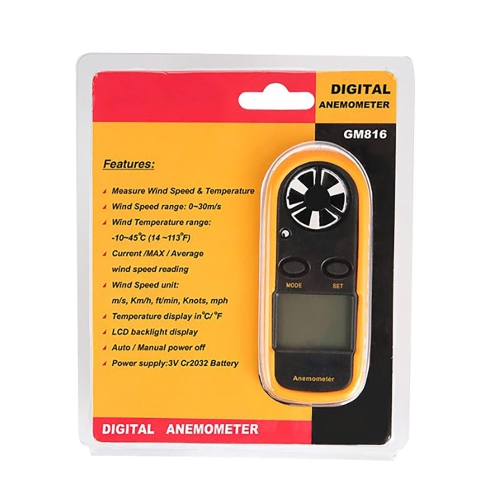 Anemometer Handheld,Digital Wind Speed Meter,Wind Speed Temperature Gauge with Digital LCD Display,for Measuring Wind Speed, Temperature