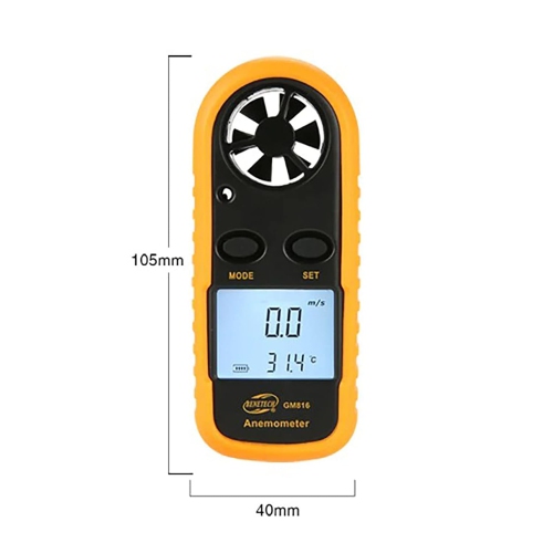 Anemometer Handheld,Digital Wind Speed Meter,Wind Speed Temperature Gauge with Digital LCD Display,for Measuring Wind Speed, Temperature