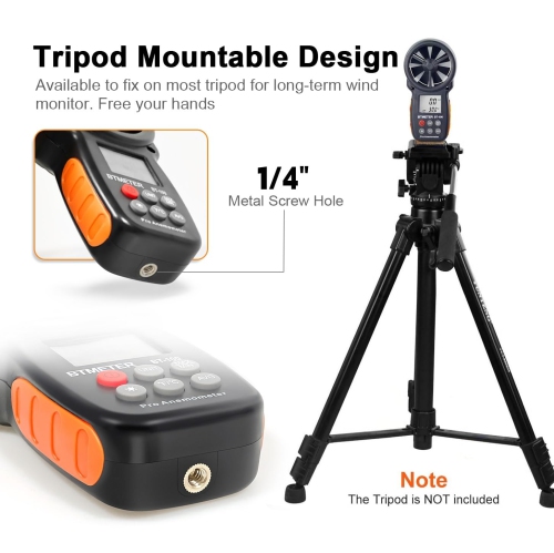 Handheld Anemometer, Digital Wind Speed CFM Meter, Wind Speed Tester for HVAC Photography Drone, Wind Chill, 14℉-113℉ Wind Temperature