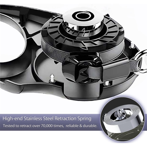 5m automatic retractable dog leash with colorful RGB safety light, one-hand locking and braking system, USB charging, comfortable non-slip handle,