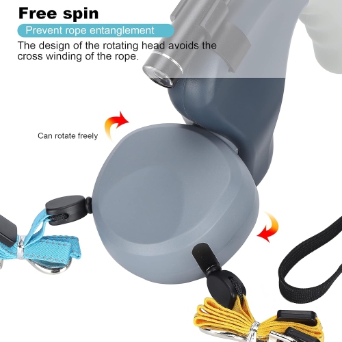 Anti-Tangle Double Dog Leash - 3M Retractable Design with Individual Lock Buttons, 360° Rotation, LED Flashlight & Soft Rubber Handle for 2