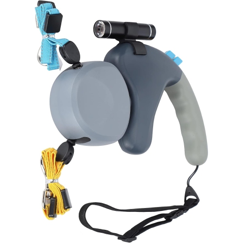 Anti-Tangle Double Dog Leash - 3M Retractable Design with Individual Lock Buttons, 360° Rotation, LED Flashlight & Soft Rubber Handle for 2