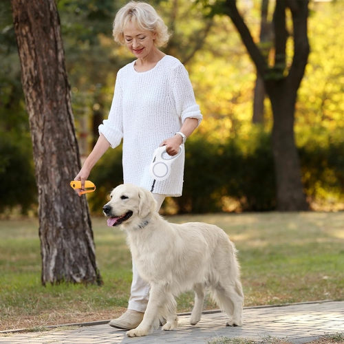 Automatic Retractable Dog Leash - 5M Retractable, with RGB Lighting, Rechargeable, Waterproof, One-Hand Locking and Braking System, Non-Slip Handle,