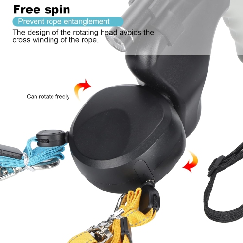 Explosion-Proof Double Dog Leash - 3M Retractable with 360° Rotation, Individual Lock Buttons, LED Light & Soft Rubber Handle for 2 Small/Medium Dogs