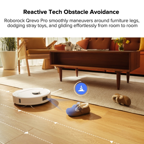 Refurbished - Roborock Qrevo Pro Robot Vacuum and Mop with FlexiArm Design Edge Mopping, Dynamic Hot Water Mop Washing and Auto Mop Drying,