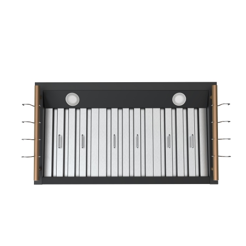 Forno Venezia 36 Inch Wall-Mounted Range Hood in Black with Touch Controls and Baffle Filters