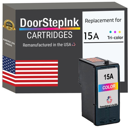 DoorStepInk réusiné dans la cartouche d'encre USA pour la couleur Lexmark #15&nbsp;A