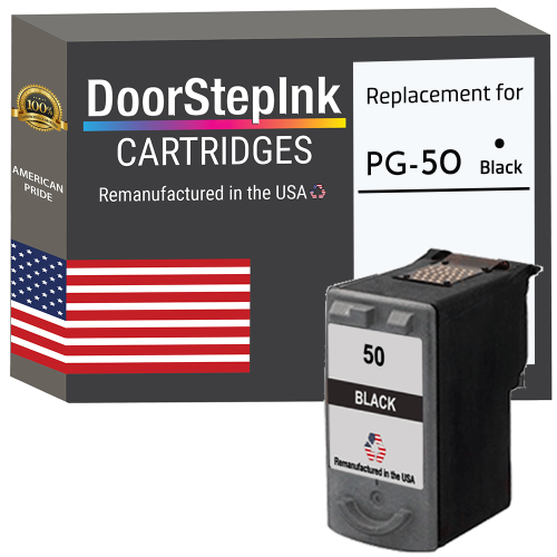 DoorStepInk Brand for Canon PG-50 Black Remanufactured in the USA Ink Cartridge