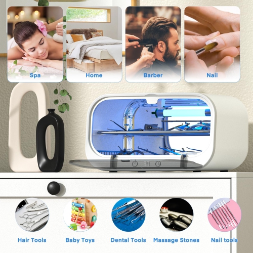 Stérilisateur pour Esthéticien, stérilisateur double couche de 12&nbsp;L pour outils à ongles, armoire de nettoyage grande capacité pour usage