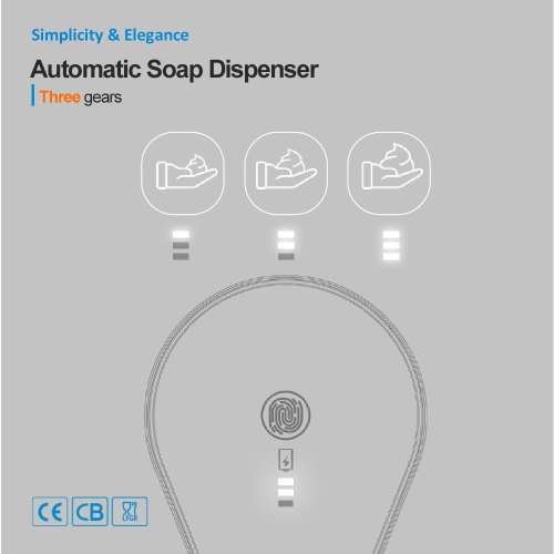 Désinfectant pour les mains en mousse à induction automatique, distributeur de savon sans contact rechargeable par USB avec niveaux de mousse