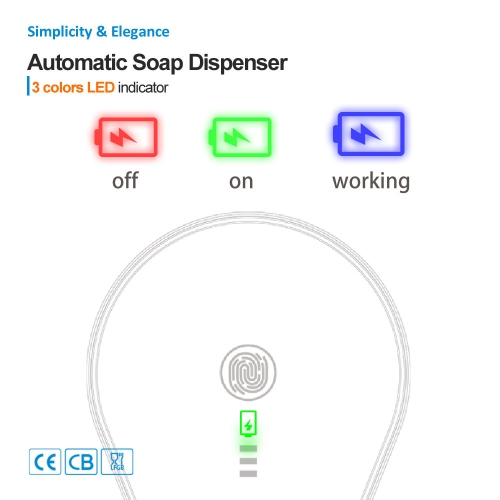Désinfectant pour les mains en mousse à induction automatique, distributeur de savon sans contact rechargeable par USB avec niveaux de mousse
