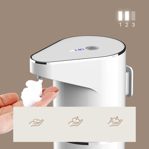 Désinfectant pour les mains en mousse à induction automatique, distributeur de savon sans contact rechargeable par USB avec niveaux de mousse