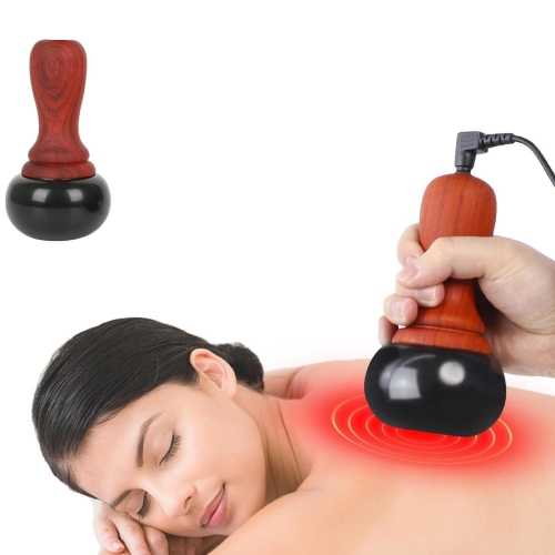 MYACUC  Hot Stones Massage Set With Warmer, Adjustable Temperature Bian Stone Electric Body Massager, Gua Sha Scraping Massager for Home Spa Relaxation