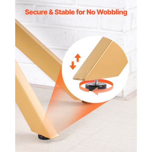 Table basse en verre VEVOR, table d'appoint rectangulaire moderne avec dessus en verre trempé et pattes croisées en fer, bureau géométrique doré avec