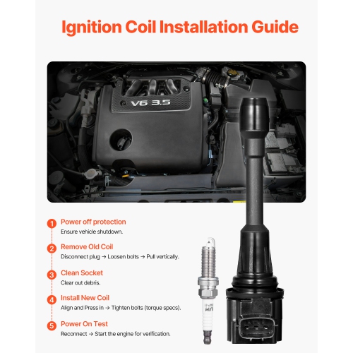 VEVOR 4 Set Ignition Coil Pack and Spark Plugs,Compatible with Nissan Altima Versa Sentra Cube Rogue NV200 2.5L 2.0L 1.8L 1.6L L4,for 22448ED000