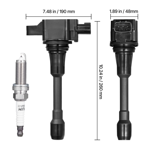 VEVOR 4 Set Ignition Coil Pack and Spark Plugs,Compatible with Nissan Altima Versa Sentra Cube Rogue NV200 2.5L 2.0L 1.8L 1.6L L4,for 22448ED000