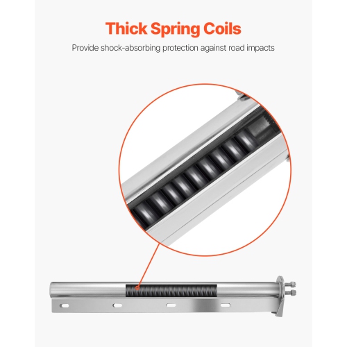 Crochets de boue droits à ressort VEVOR 1-1/8&nbsp;po chromés, cintres à volets espacés pour semi-camions, 1 paires de supports de boues