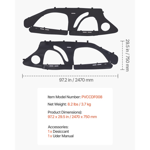 VEVOR Cab Enclosure Upper Doors, Compatible with Polaris RZR PRO 2020-2024/Polaris RZR Turbo2022-2024, Soft Upper Doors, Upgraded Zipper UTV Soft