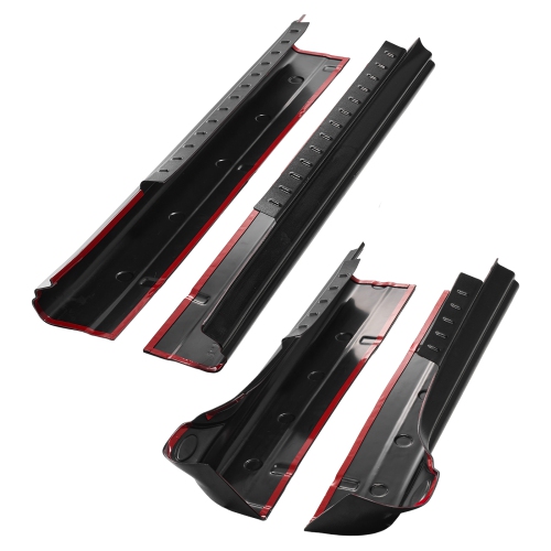 VEVOR 4-Piece Set Rocker Panel Guard, Compatible with 2014-2018 Chevrolet Silverado 1500 Extended Cab, Replacement for 14068 Trail Armor Side Skirts