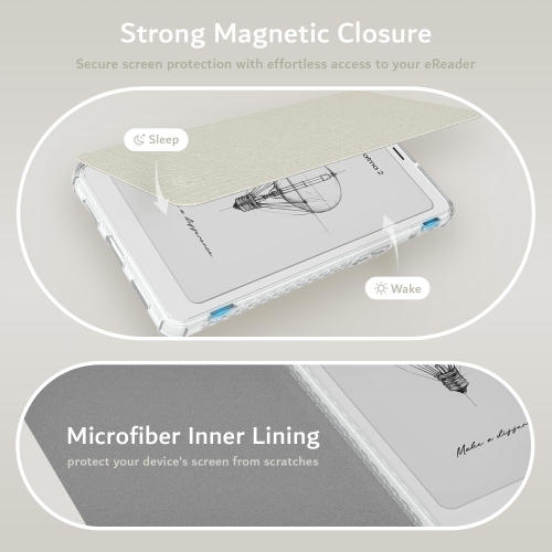 TUDIA SKN FLIP for Onyx Boox Palma 2 Case - Clear Beige