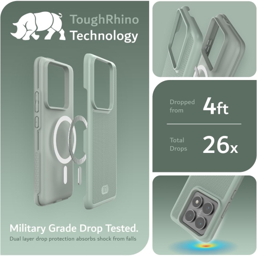 TUDIA MergeGrip for Xiaomi 14T Pro 5G Case 2024 Magsafe Compatible - Green Lily