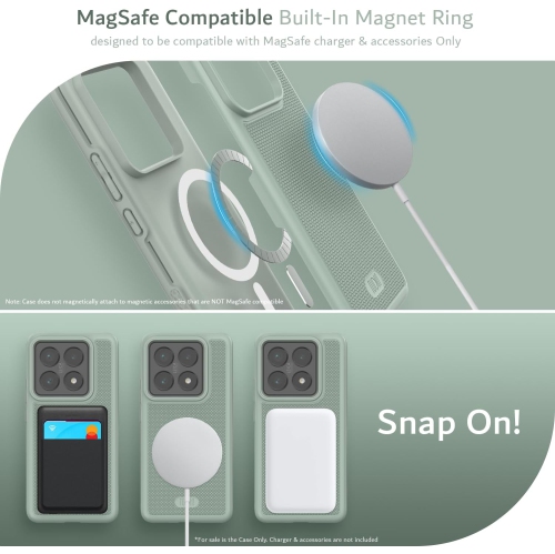 TUDIA MergeGrip for Xiaomi 14T Pro 5G Case 2024 Magsafe Compatible - Green Lily