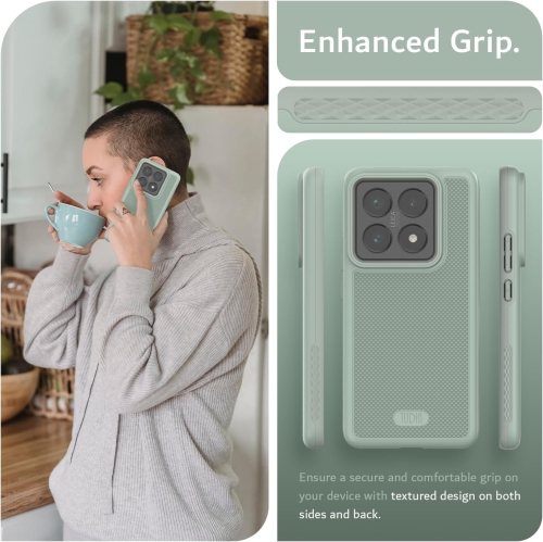 TUDIA MergeGrip for Xiaomi 14T Pro 5G Case 2024 Magsafe Compatible - Green Lily