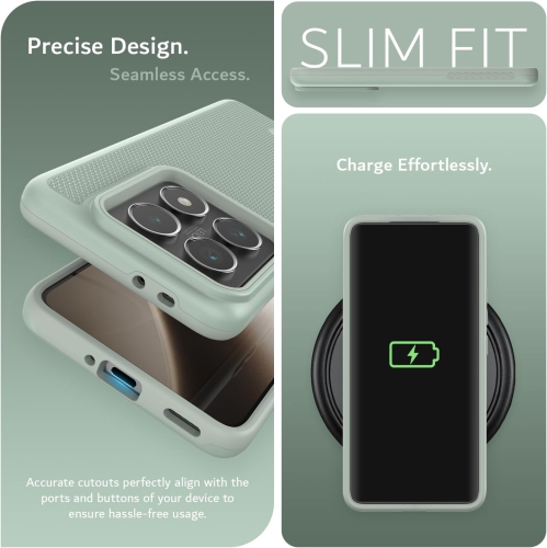 TUDIA MergeGrip for Xiaomi 14T Pro 5G Case 2024 Magsafe Compatible - Green Lily