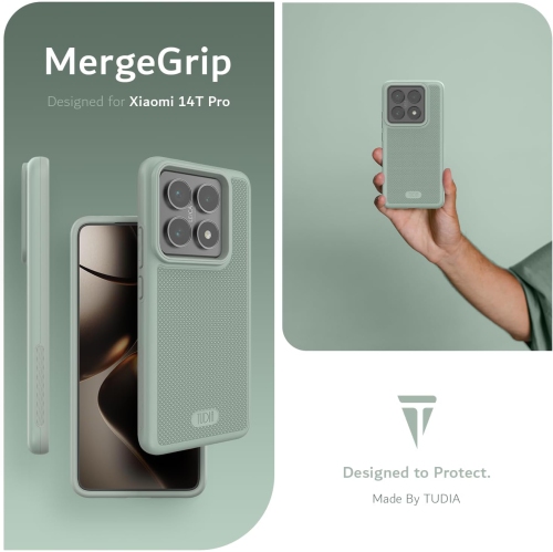 TUDIA MergeGrip for Xiaomi 14T Pro 5G Case 2024 Magsafe Compatible - Green Lily