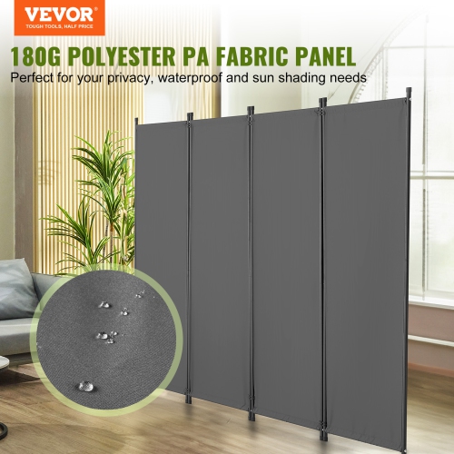 VEVOR 4 Panel Room Divider, Room Dividers and Folding Privacy Screens, Fabric Partition Room Dividers for Office, Bedroom, Dining Room, Study,