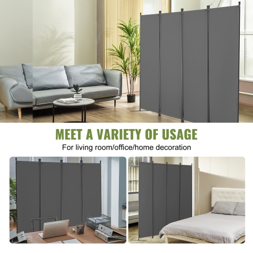 VEVOR 4 Panel Room Divider, Room Dividers and Folding Privacy Screens, Fabric Partition Room Dividers for Office, Bedroom, Dining Room, Study,