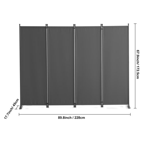 VEVOR 4 Panel Room Divider, Room Dividers and Folding Privacy Screens, Fabric Partition Room Dividers for Office, Bedroom, Dining Room, Study,