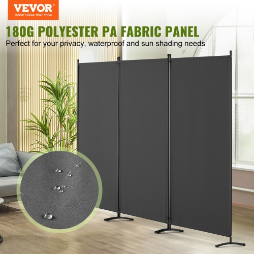 VEVOR 3 Panel Room Divider, Room Dividers and Folding Privacy Screens, Fabric Partition Room Dividers for Office, Bedroom, Dining Room, Study,