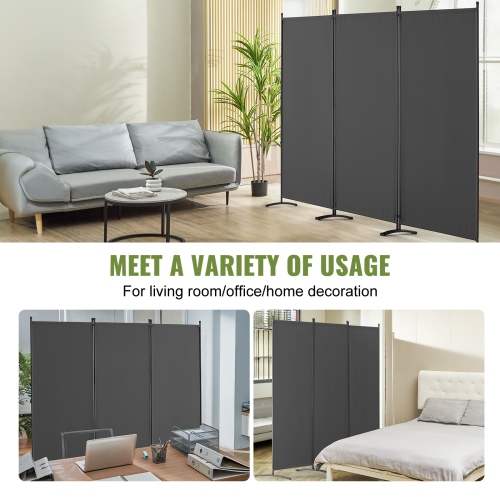 VEVOR 3 Panel Room Divider, Room Dividers and Folding Privacy Screens, Fabric Partition Room Dividers for Office, Bedroom, Dining Room, Study,