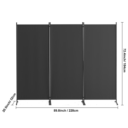 VEVOR 3 Panel Room Divider, Room Dividers and Folding Privacy Screens, Fabric Partition Room Dividers for Office, Bedroom, Dining Room, Study,