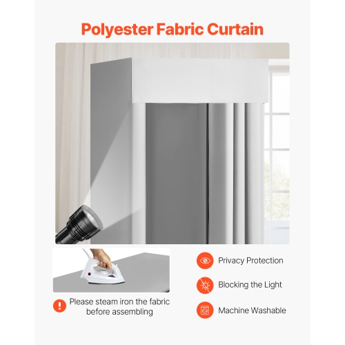 VEVOR 39 x 39 x 78 in Fitting Room, Dressing Room with Thick Polyester Curtains, Privacy Space with Shading Curtain and a Hook, for Boutique,