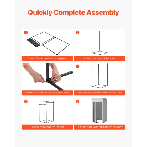 VEVOR 39 x 39 x 78 in Fitting Room, Dressing Room with Thick Polyester Curtains, Privacy Space with Shading Curtain and a Hook, for Boutique,