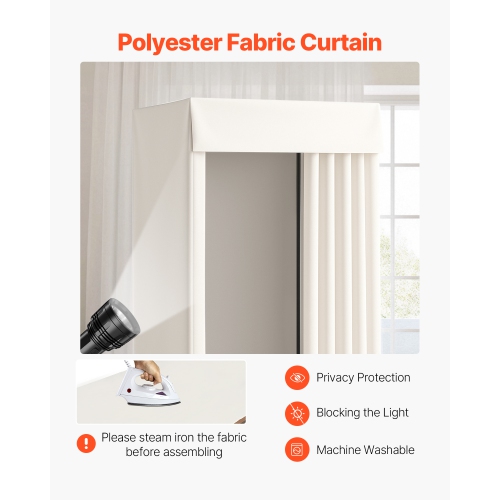 VEVOR 39 x 39 x 81 in Fitting Room, Moveable Dressing Room with Thick Curtains, Privacy Space with Casters and a Sturdy Metal Hook, for Boutique,