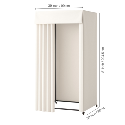 VEVOR 39 x 39 x 81 in Fitting Room, Moveable Dressing Room with Thick Curtains, Privacy Space with Casters and a Sturdy Metal Hook, for Boutique,