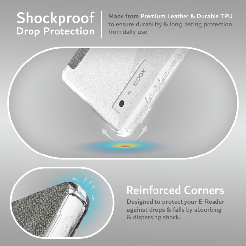 TUDIA SKN FLIP for Onyx Boox Palma Case Magnetic Closure - Grey