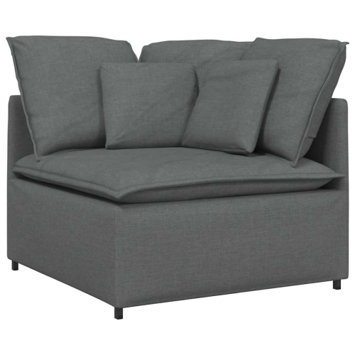 vidaXL Modular Sofa with Cushions Fabric Dark Grey