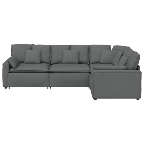 vidaXL Modular Sofa with Cushions Fabric Dark Grey
