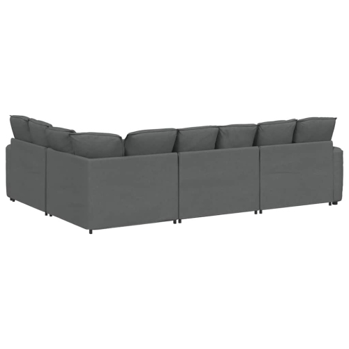 vidaXL Modular Sofa with Cushions Fabric Dark Grey