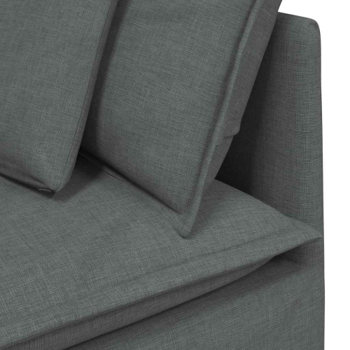 vidaXL Modular Sofa with Cushions Fabric Dark Grey