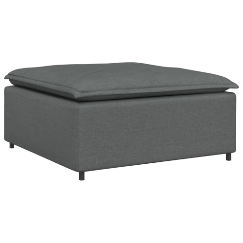 vidaXL Modular Sofa with Footstool and Cushions Dark Grey