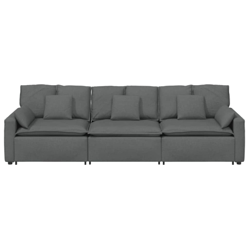 vidaXL Modular Sofa with Cushions Dark Grey