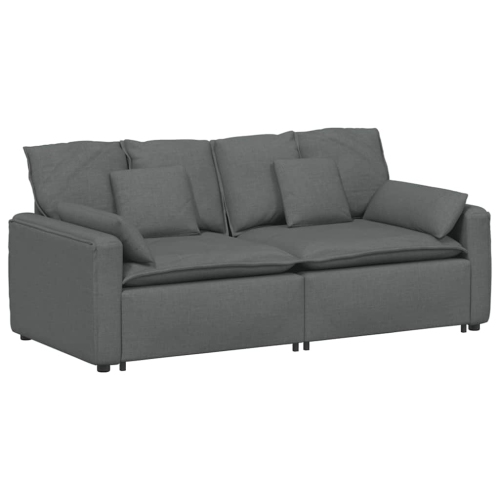 vidaXL Modular Sofa with Cushions Dark Grey