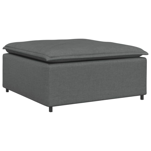 vidaXL Modular Sofa with Footstool&Cushions Fabric Dark Grey